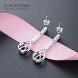 925 Sterling Silver Zircon Earrings Anniversary Gift For Wife