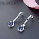 925 Sterling Silver Zircon Earrings Anniversary Gift For Wife