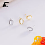 925 Silver Opal Gemstone Stud Earrings Ornaments for Women
