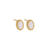 925 Silver Opal Gemstone Stud Earrings Ornaments for Women