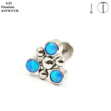 G23 Titanium Earrings Set with Zircon & Opal Women Ear Cartilage Nails
