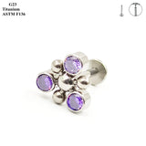G23 Titanium Earrings Set with Zircon & Opal Women Ear Cartilage Nails