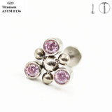 G23 Titanium Earrings Set with Zircon & Opal Women Ear Cartilage Nails