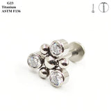 G23 Titanium Earrings Set with Zircon & Opal Women Ear Cartilage Nails