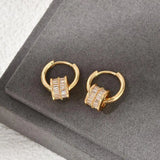 925 Silver Clear Zircon Small Ear Clip Earrings for Women