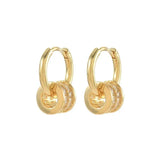 925 Silver Clear Zircon Small Ear Clip Earrings for Women