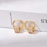 925 Silver Clear Zircon Small Ear Clip Earrings for Women