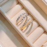 Brazil Stackable 2-Line Rings CZ Finger Adjust Ring Wedding Beach Jewelry