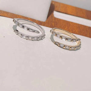 Brazil Stackable 2-Line Rings CZ Finger Adjust Ring Wedding Beach Jewelry