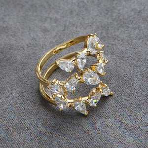Brazil CZ Stackable Rings Set Women Wedding Beach Jewelry