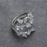 Brazil CZ Stackable Rings Set Women Wedding Beach Jewelry