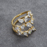 Brazil CZ Stackable Rings Set Women Wedding Beach Jewelry