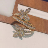 Brazil Stackable Rings for Women Wedding CZ Butterfly Ring Beach Jewelry