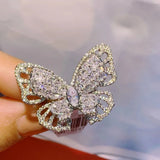 Brazil CZ Butterfly Wedding Ring Beach Jewelry