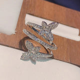 Brazil Stackable Rings for Women Wedding CZ Butterfly Ring Beach Jewelry