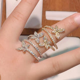Brazil Stackable Rings for Women Wedding CZ Butterfly Ring Beach Jewelry