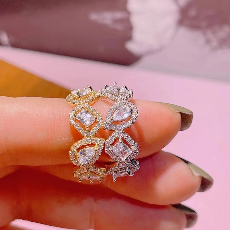 Brazil CZ Wedding Stackable Rings Women Bohemian Beach Jewelry J2025