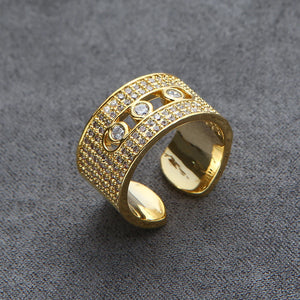 Brazil Stackable Rings for Women Wedding CZ Finger Rings Adjust Ring