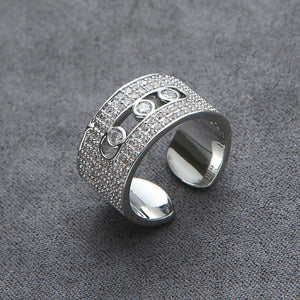Brazil Stackable Rings for Women Wedding CZ Finger Rings Adjust Ring