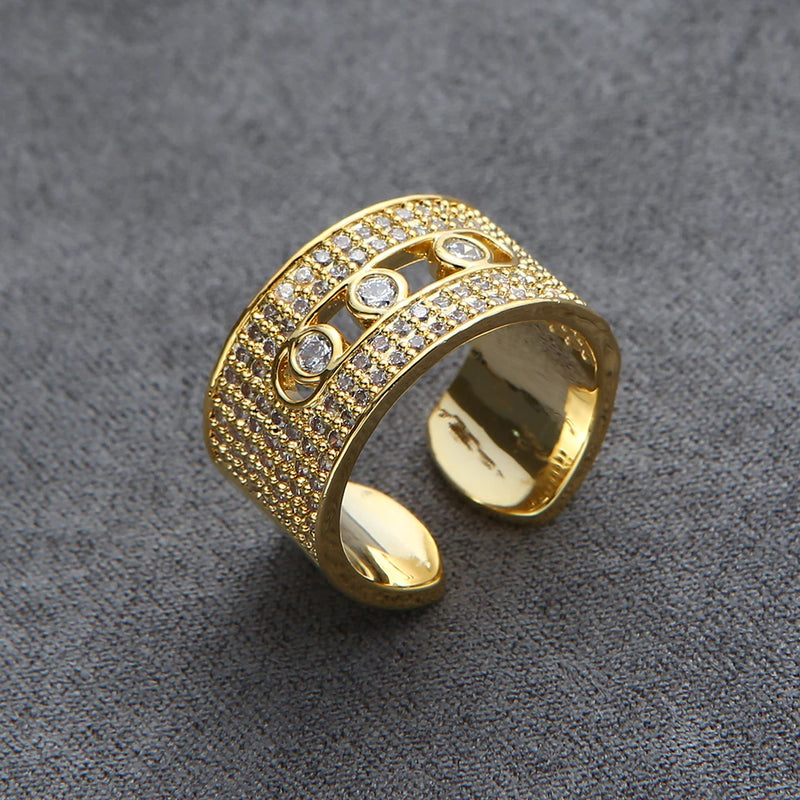 Brazil Stackable Rings for Women Wedding CZ Finger Rings Adjust Ring