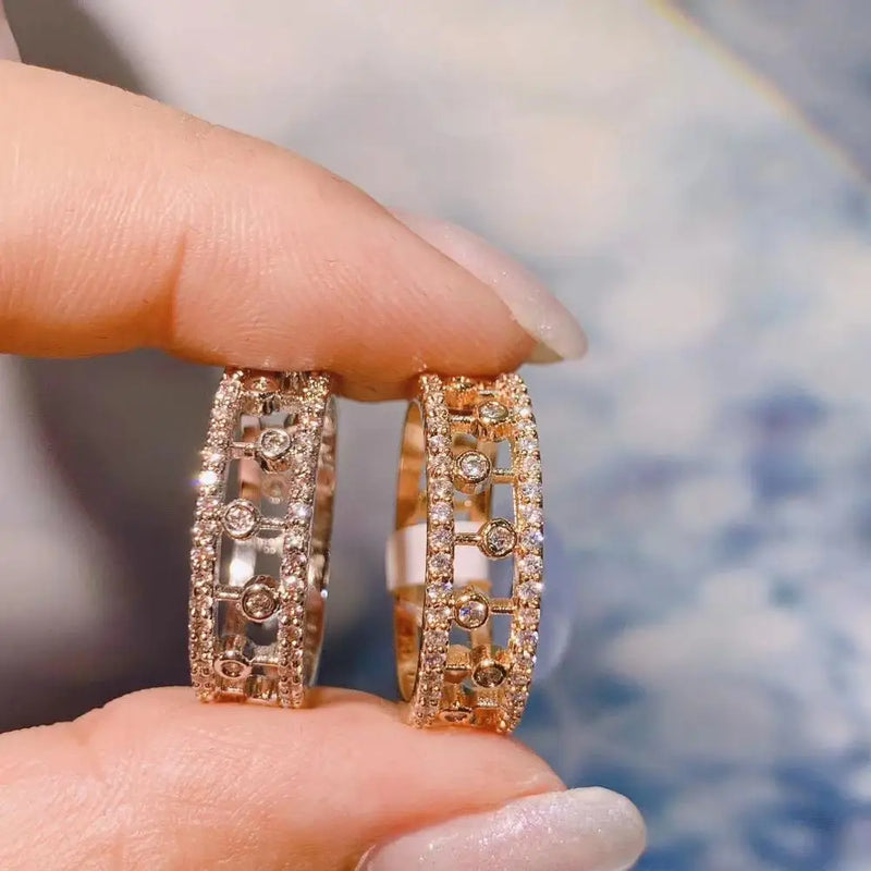 Brazil Wedding CZ Finger Rings Stackable Charms Beads Ring