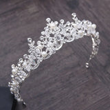 Crystal Pearl Bridal Crown Woman Tiaras Hair Jewelry Bride Headbands