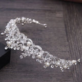 Crystal Pearl Bridal Crown Woman Tiaras Hair Jewelry Bride Headbands