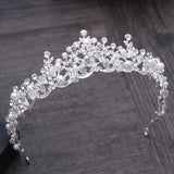 Crystal Pearl Bridal Crown Woman Tiaras Hair Jewelry Ornaments