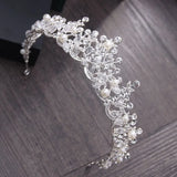 Crystal Pearl Bridal Crown Woman Tiaras Hair Jewelry Bride Headbands