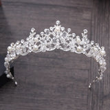 Crystal Pearl Bridal Crown Woman Tiaras Hair Jewelry Ornaments