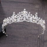 Crystal Pearl Bridal Crown Woman Tiaras Hair Jewelry Bride Headbands