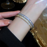 Adjustable Cuff Bangle Plated Open Bracelet Women's Party