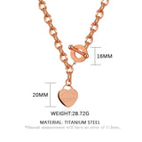 Love Heart Women's Stainless Steel Chocker Necklace Thick Chain Wedding Jewelry