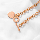 Love Heart Women's Stainless Steel Chocker Necklace Thick Chain Wedding Jewelry