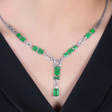 Emerald Chocker Necklace 925 Sterling Silver Party Wedding Pendants Necklace