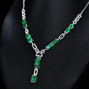 Emerald Chocker Necklace 925 Sterling Silver Party Wedding Pendants Necklace