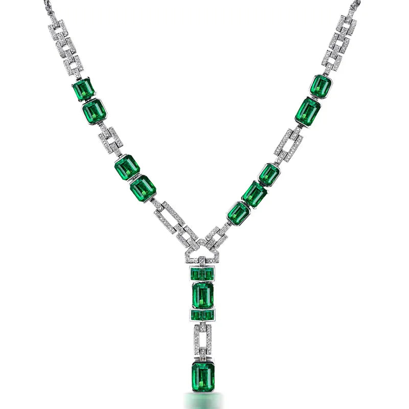 Emerald Chocker Necklace 925 Sterling Silver Party Wedding Pendants Necklace