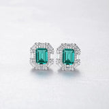 Emerald Earrings Diaspore Gemstone 925 Sterling Silver Stud Earring