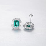Emerald Earrings Diaspore Gemstone 925 Sterling Silver Stud Earring