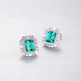 Emerald Earrings Diaspore Gemstone 925 Sterling Silver Stud Earring