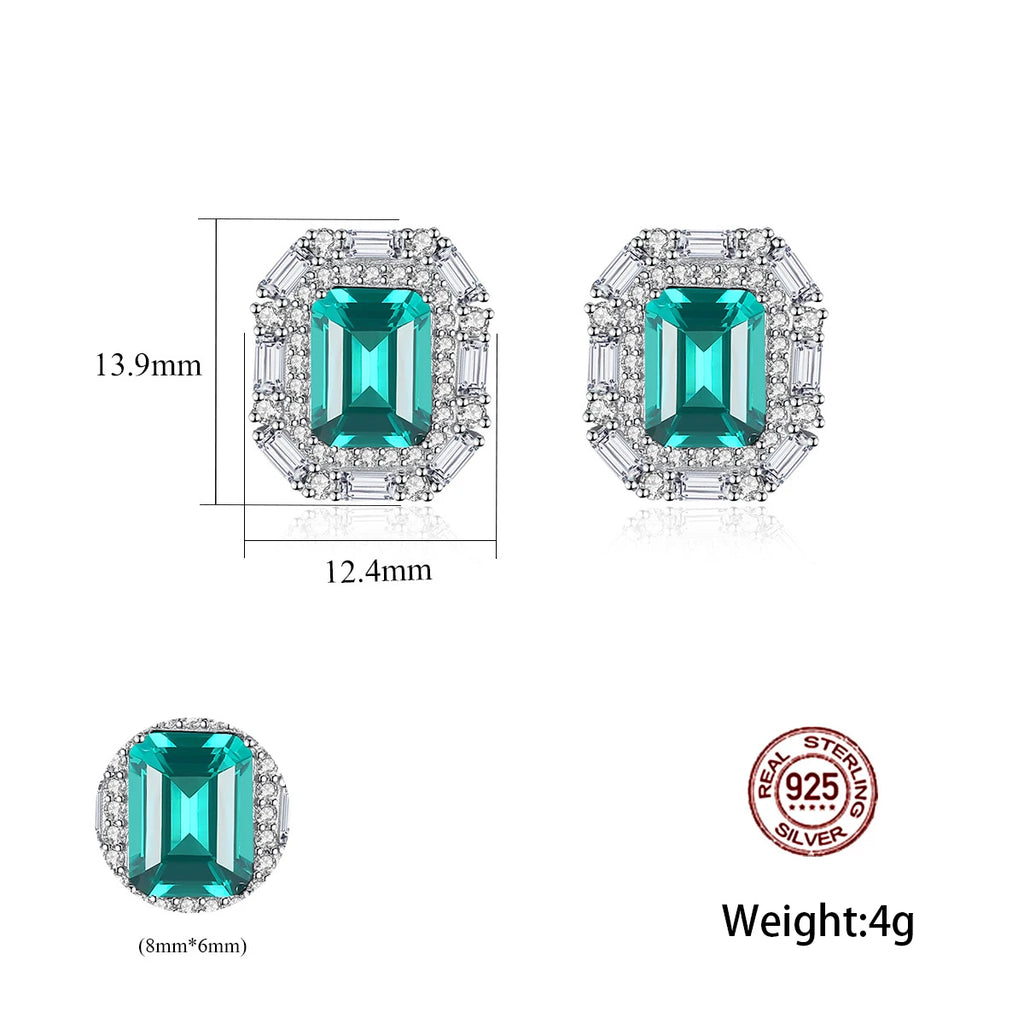 Emerald Earrings Diaspore Gemstone 925 Sterling Silver Stud Earring
