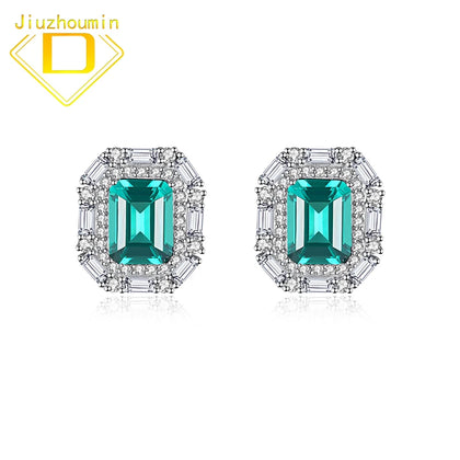Emerald Earrings Diaspore Gemstone 925 Sterling Silver Stud Earring