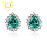 Emerald Turquoise Morganite Gemstone Stud Earrings 925 Sterling Silver