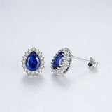 Emerald Turquoise Morganite Gemstone Stud Earrings 925 Sterling Silver