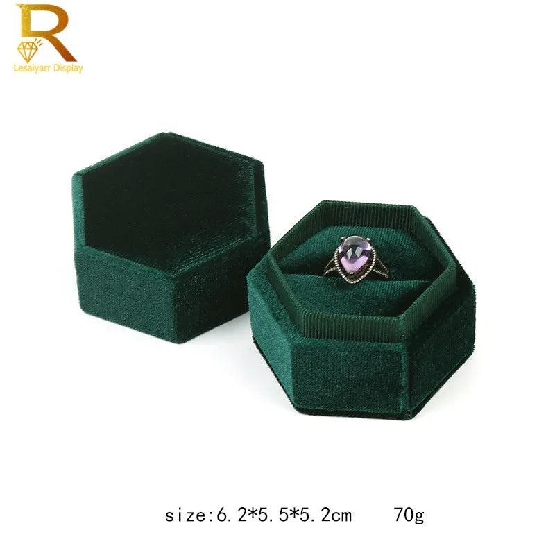 Engagement Ring Earring Box Velvet Single Slot Wedding Supplies
