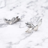Engraved Wings Cufflinks Metal Heart Cuff Button for Mens French Shirt Jewelry