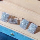 Luxurious AAAA Zircon Square Earrings Set