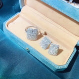 Luxurious AAAA Zircon Square Earrings Set
