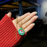 Christmas Snowman Santa Claus Boot Garland Jewelry Gift Necklace