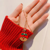 Christmas Snowman Santa Claus Boot Garland Jewelry Gift Necklace